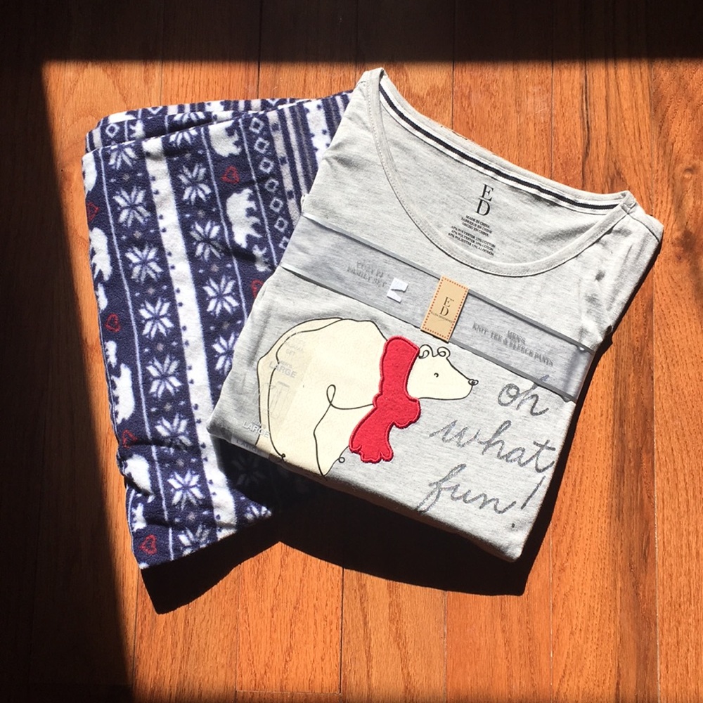 NWT Ellen Degeneres Men’s Fleece Pajama Set